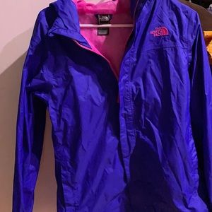 Royal Blue and Hot Pink North Face Raincoat